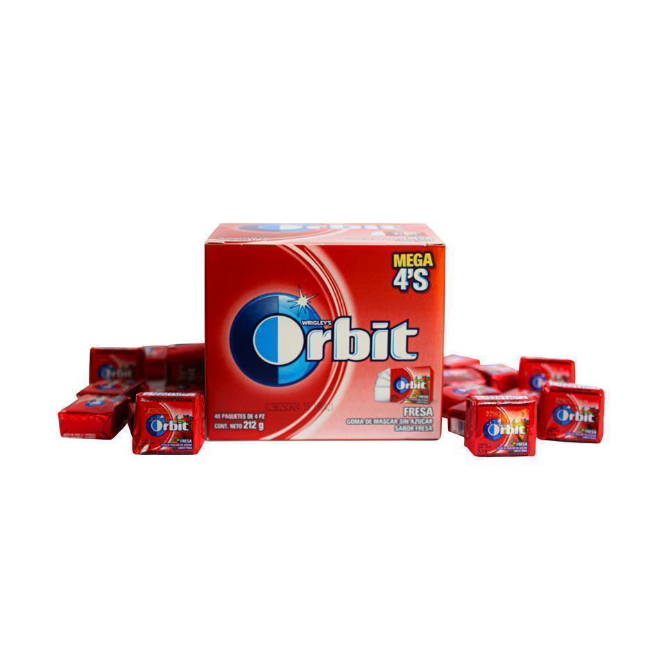 Producto - CHICLE ORBIT FRESA 4 ´S