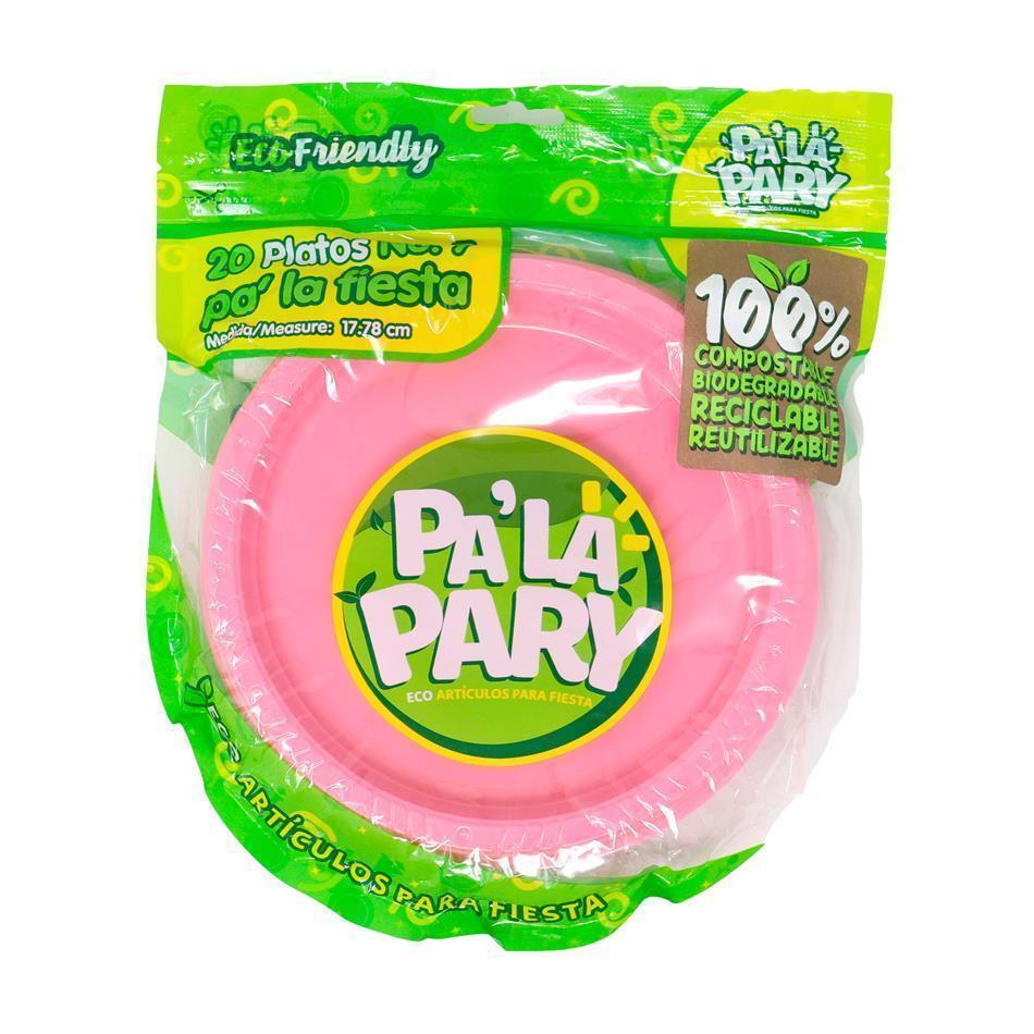 Producto - PLATO PA´ LA PARY ROSA NEON 20 PZ