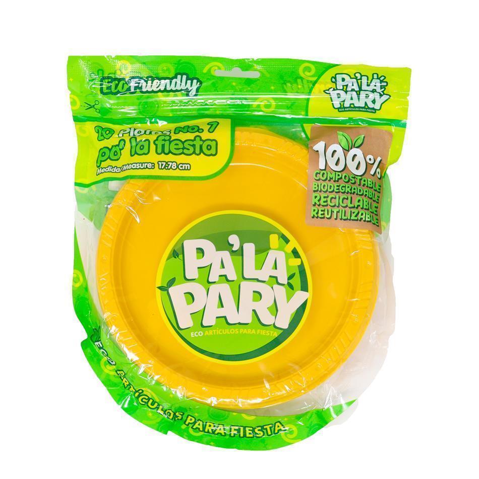 Producto - PLATO PA´ LA PARY AMARILLO NEON 20 PZ