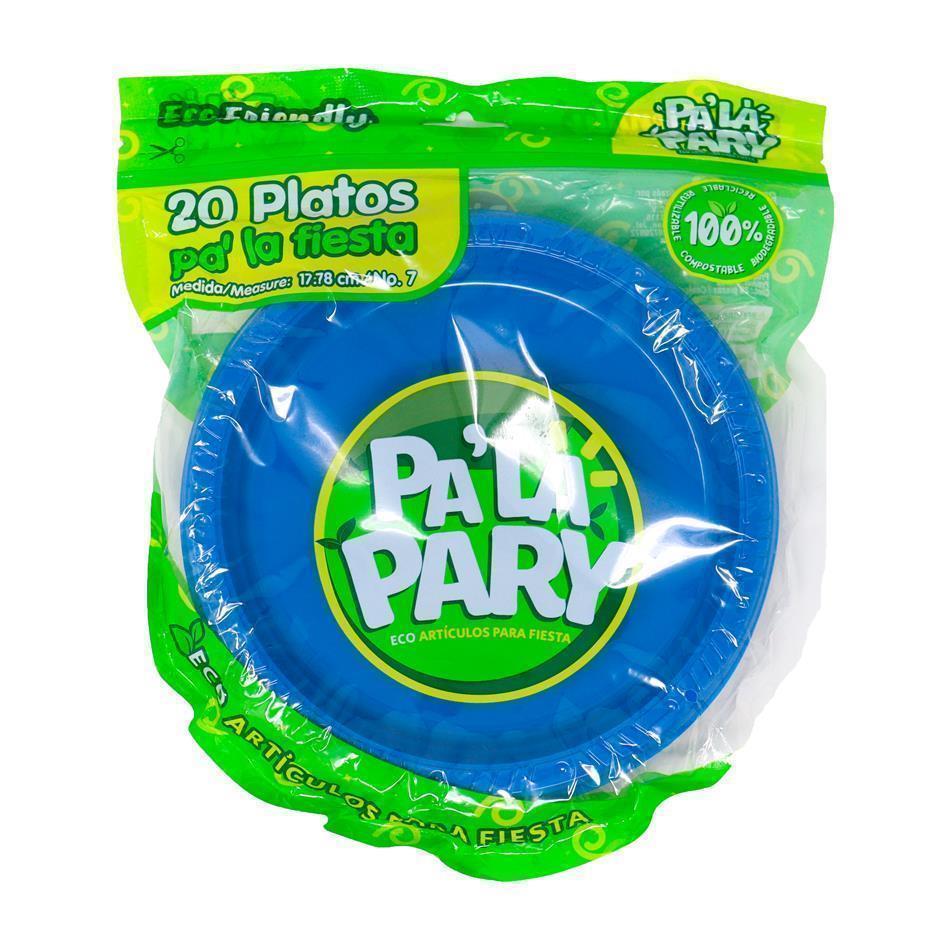 Producto - PLATO PA´ LA PARY AZUL REY NEON 20 PZ